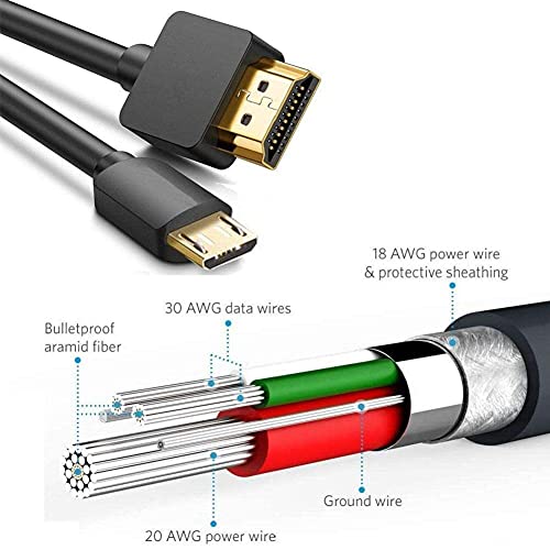 Adaptador micro USB para HDMI Cabo de 1,5m5ft, Dorwrnln HDMI para Micro USB Cabo de carregamento Cord para telefones celulares
