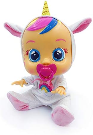 Cry Bebies Dreamy the Unicorn 12 ”Doll | Pijamas de arco -íris removíveis cintilantes para meninas e crianças de 18 meses ou mais,