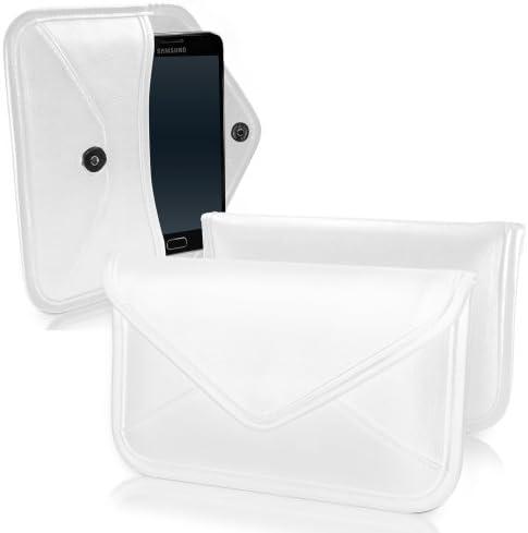Caixa de onda de caixa compatível com Honor 7x - bolsa de mensageiro de couro de elite, design de envelope de capa de couro sintético para honra 7x - Ivory White