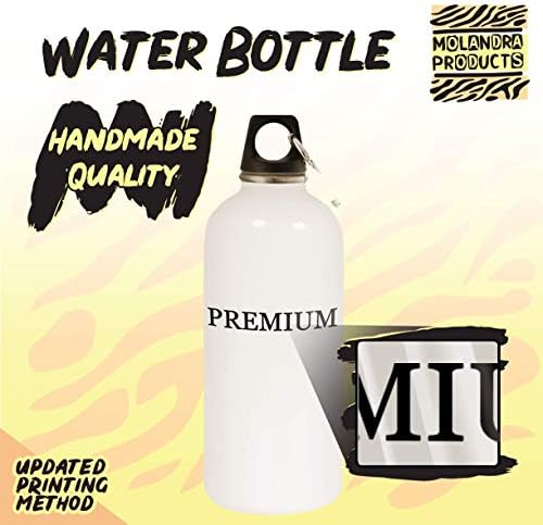 Molandra Products gatherer - 20oz Hashtag Bottle de água branca de aço inoxidável com moçante, branco