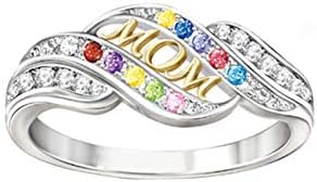 Anéis de casamento e noivado para mulheres Presente Gift Holiday Holiday Mãe Bi-Color Feminino Diamo