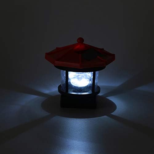 UONLYTECH SOLAR LED LIGHTHOUSE Paisagem Lâmpada de Lâmpada de Lâmpada de Lâmpada para Lâmpada para Pátio Patio Patio Decoração de Ornamento Red