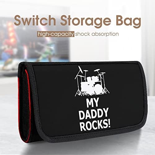 My Daddy Rocks Carting Case para Switch Portable Game Console Storage com slot de cartão