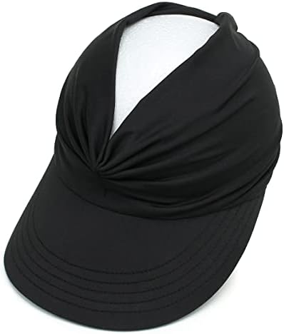 Womens Sun Visor Hat Hat Brim UPF 50+ Chapéu de proteção UV, Chapéus de esportes de praia de verão para mulheres