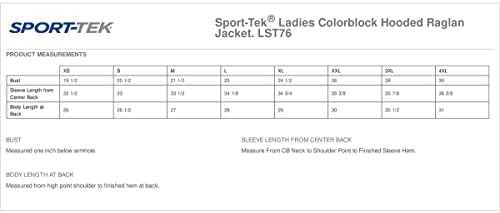 Jaqueta de Raglan com capuz de cor de cor do esporte-tek. LST76