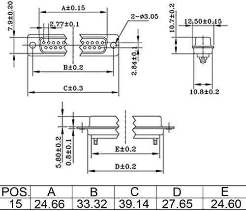 Jienk 10pcs DB15 RS232 D-Sub Kit de Copo de Copo Solda de Sub Subdo