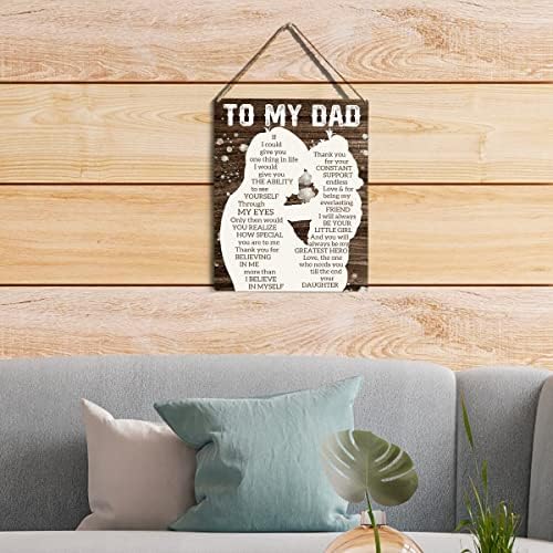 Farmhouse Pai citação Decoração de parede de madeira rústica para meu pai Você sempre será minha maior placa de madeira
