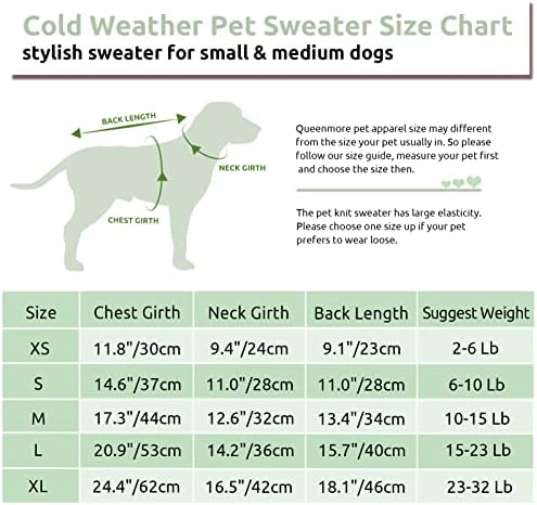 Sweater de pulôver queenmore para cães pequenos, malhas de cabo de clima frio, roupas de gola alta clássicas para Chihuahua, Bulldog,