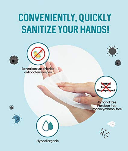 Pullio - higineses higienizados à mão com lenços úmidos com fórmula em relevo hipoalergênica e sem álcool e sem álcool | Limpos de mão