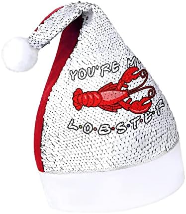 Você é meu chapéu de natal de lagosta engraçado lantejoulas de santa chapéus para homens para homens decorações de festas de férias de natal