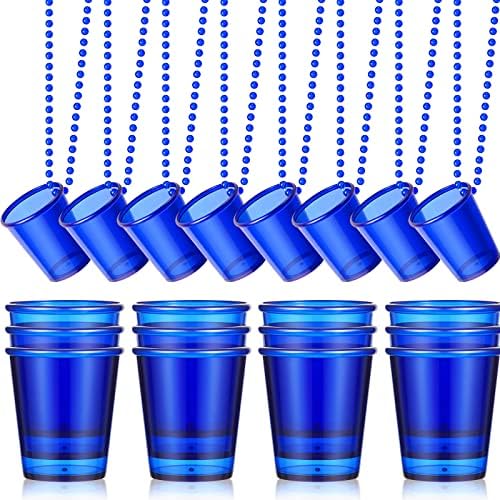 24 peças tiro de vidro no colar de miçangas de colar de copo de copo de copo de copo de despedida de solteira e suprimentos