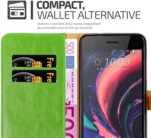 Caso Cadorabo Book Compatível com HTC Desire 10 Pro em Grass Green - com fechamento magnético, função de suporte e slot para cartas - Wallet Etui Pouch Pouch PU Leather Flip