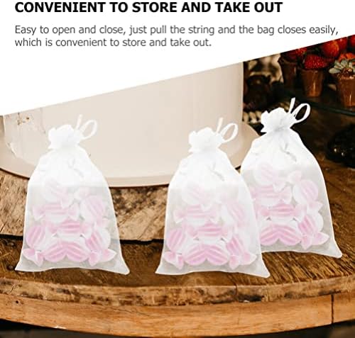 Upkoch 50pcs sacos de organza premium, sacos de favor de casamento branco para festas, jóias, Natal, festival, sabonetes de banheiro, organza de maquiagem Favory Bags