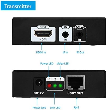 GOFANCO HDBASET HDMI Extender 4K 60Hz sobre o cabo CAT5E/CAT6/CAT7 com IR bidirecional, POC - até 70 metros a 1080p 60Hz 40 metros @ UHD, HDCP 2.2