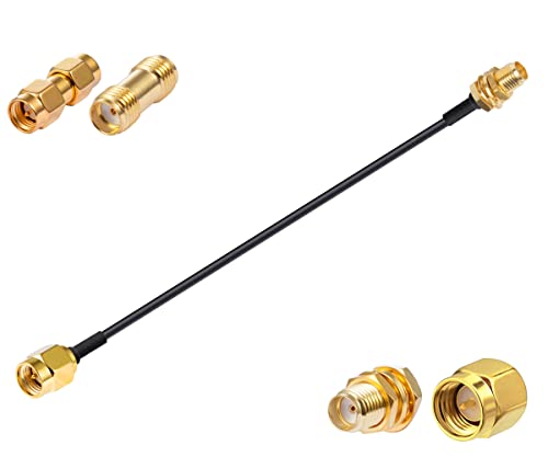 POBADY SMA CABE SMA MASCO A SMA FEMANHA FEMANHA RG174 CABO DE ADAPTADORES COAXIAL RF 6 /15 CM + 2PCS KITS Adaptadores SMA para