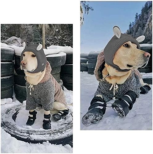 Botas de cachorro resistentes à água Xlybsst botas de cachorro de neve aquecendo, sola de borracha sem deslizamento para o inverno