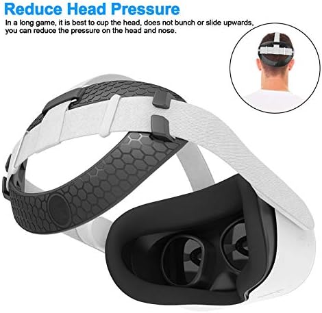 Langya Head Strap Pad para Oculus Quest 2, Durável e confortável e confortável panorma de fone de ouvido VR, acessórios para fone de ouvido VR com almofada de cabeça, borracha macia confortável, reduzir a pressão da cabeça, presente para crianças adultos
