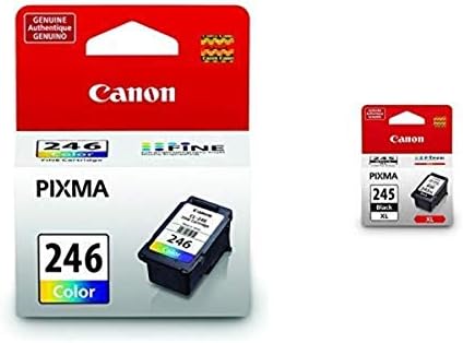 Canon PG-245XL/ CLI-246 Cartucho de tinta preto e colorido, compatível com MX492, TS3120, TR4520, MG2525, TS302 e TS202