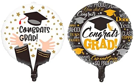Balões de graduação AVMBC Balões de graduação branca e preta Balões 2023 Parabéns balões de folha de graduação, suprimentos