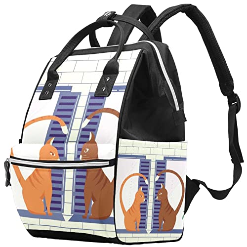 Bolsas de fraldas de fundo de gato Mochila mamãe mochila de grande capacidade Bolsa de enfermagem de bolsa de enfermagem