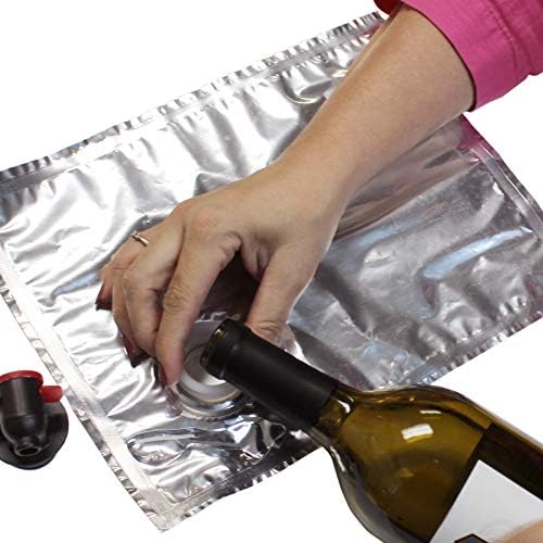 Portovino 3 peças 1,5 L Bolsas de recarga de bolsa de dispensação de vinho- pacote livre de recarga, reutilizável e