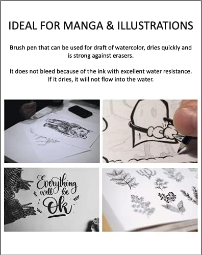 Zebra fude sigling canet caneta extra, caneta caligrafia para desenhos de arte, ilustração de mangá, tinta preta resistente