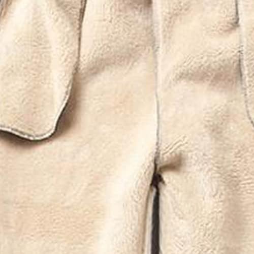 Narhbrg feminino térmico corredor de moletom com calças esportivas de lounge de bolso para correr de lã confortável de inverno forrado