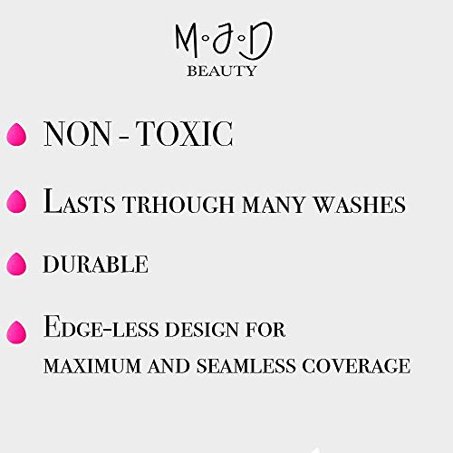 MJD Beauty Blender Sponge, forma de lágrima para um acabamento impecável, uso seco e úmido, látex livre