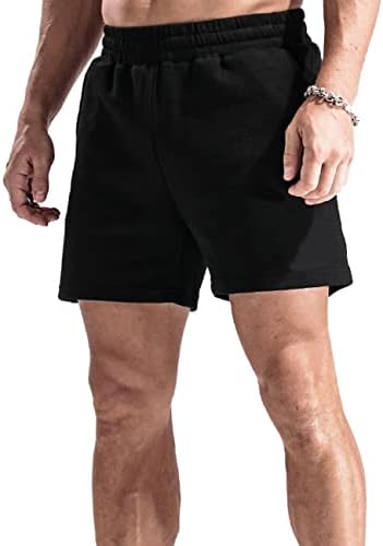 Muscle Alive Men, com shorts com bolsos, roupas de fisicultura de algodão Terry French com 3 ou 5 ou 7 polegadas