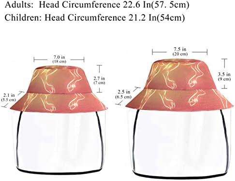Chapéu de proteção para adultos com escudo facial, chapéu de pescador anti -sun tap, unicórnio de desenho animado rosa