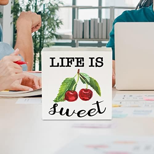 Summer Cherry Wood Box Sign Life Is Sweet Cherry Wooden Box Sign