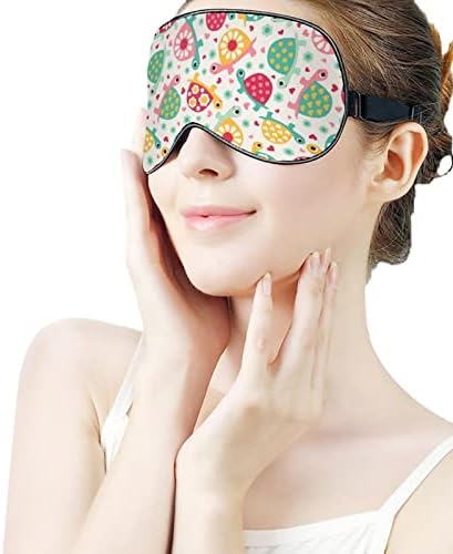 Padrão de tartaruga de desenho animado máscara de sono máscara macia tampa de máscara de olho de olhos vendados com cinta elástica ajustável