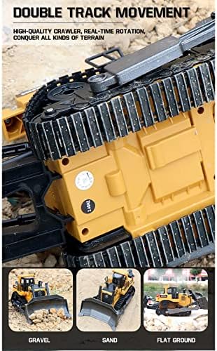 Controle remoto de qiyhbvr bulldozer 1/16 RC Trinquedo do trator frontal RC Veículos de construção de 2,4 GHz RC RC Dozer Toys for Boys