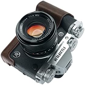 Caixa da câmera X-T5, Bolinus feita à mão de couro real de couro real de meia câmera para Fujifilm Fuji X-T5 XT5 Câmera inferior