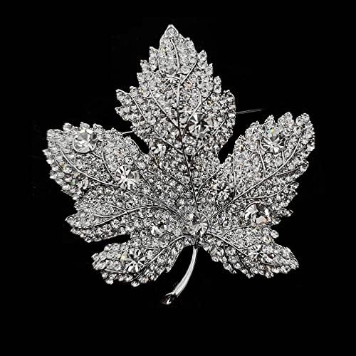 Cypina glitter vintage elegante elegante micro paval cristal clear bordo bordo broches pinos acessórios de buquê de casamento, multicolor, 2.75'x3.35 ''