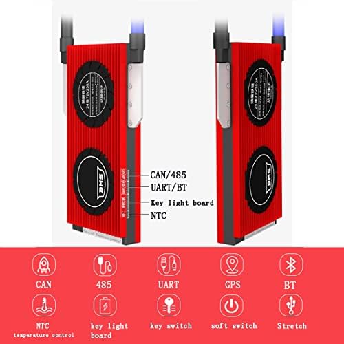 HHXX SMART BMS 13S 30A-500A 48V Bateria de lítio ternário, sistema de gerenciamento de bateria, sensor de temperatura com fios de balanço,