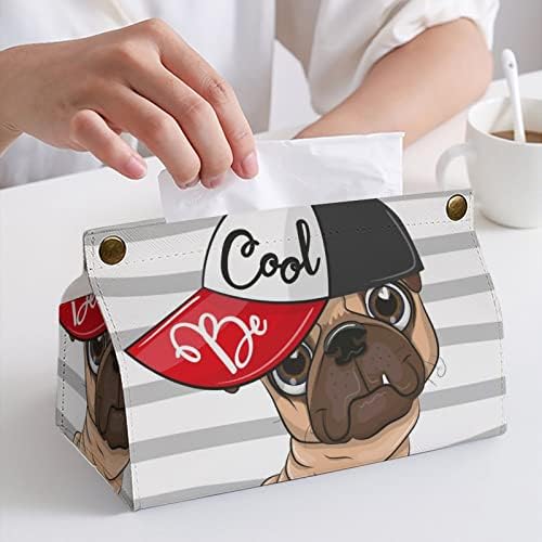 Hip Hop Dog Tissue titular Organizador retangular de guardanapo para cômoda de mesa de bancada