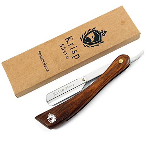 Segurança profissional de barbear de borda reta - Krisp Beauty Wood Wood Handle Manual de barbear molhado manual de barbear