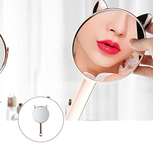 Vanidade de maquiagem portátil BKDFD com alça de salão de salão de mão espelhos compactos mulheres cosméticas