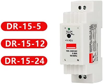 AMSH INDUSTRIAL DIN RAIL SUFPRESSÃO DE PODERAÇÃO DR-15W 15W Saída única 5V 12V 24V AC para DC DIVERSOR PONTENHA INTERNACIMENTO