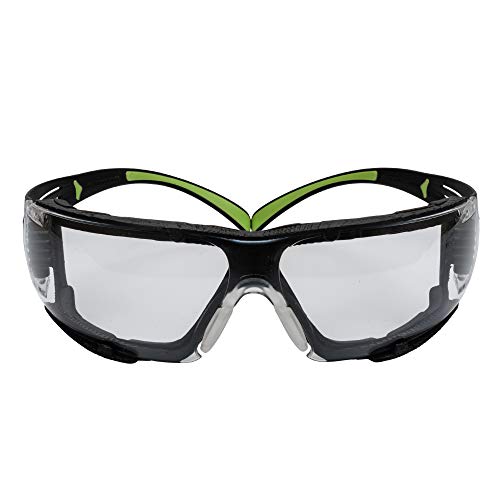 Óculos de segurança 3M, SecureFit, ANSI Z87, interno/externo, anti-arranhão, lente espelho, moldura verde/preta,