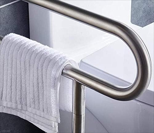 Crody Bath Wall Acamão corrimãos Rail de barra de barra de vaso sanitário com altura ajustável para segurança do banheiro, moldura do tipo U com toalhas montadas na parede, barra de banheiro com segurança com aderência/60cm