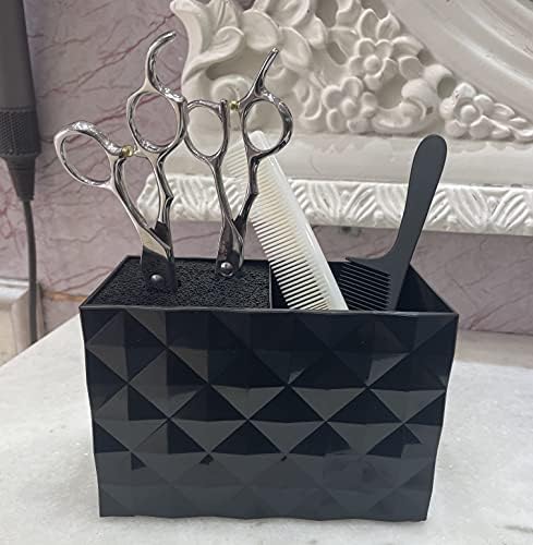 Rack de tesouras de salão para cabeleireiro contêiner de tesoura para limpeza de cabelos de corte de cabelo Caixa de armazenamento
