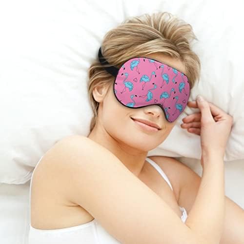 Máscara para os olhos azul flamingo com alça ajustável para homens e mulheres noite de viagem para dormir uma soneca