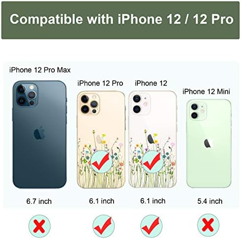 Caixa UNOV Compatível com o iPhone 12 iPhone 12 Pro Case limpo com design Slim Protective Soft TPU Padrão em relevo de 6,1 polegadas