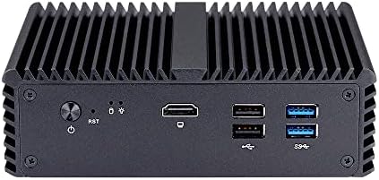 Mini PC inuomicro sem fãs, mini computador de mesa com Intel Celeron J4125, N4125L5 8GB DDR4 RAM 256GB SSD, 5 LAN para construir o roteador de firewall do escritório em casa