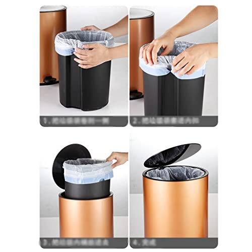 Latas de lixo de lixo ditudo lixo de lixo de pedal pode latas de lixo da sala de estar de aço inoxidável com tampa de papel