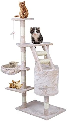 Lepsjgc escalando a árvore de gato de 120 cm de altura animais de estimação animais arranhando postes de brinquedos perfeitos para mobília de mobília de mobília