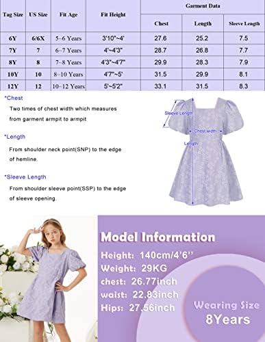 Grace Karin Girls Sleeve Dress Dress Crew Back Cross Cross Hollow Casual A-Line Dressos por 6-12y