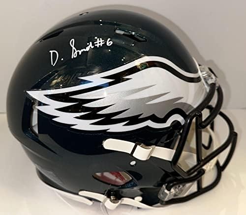 Devonta Smith assinou o Eagles Speed ​​Authentic Capacete Capacete Autografado FanAatics Coa - Capacetes Autografados da